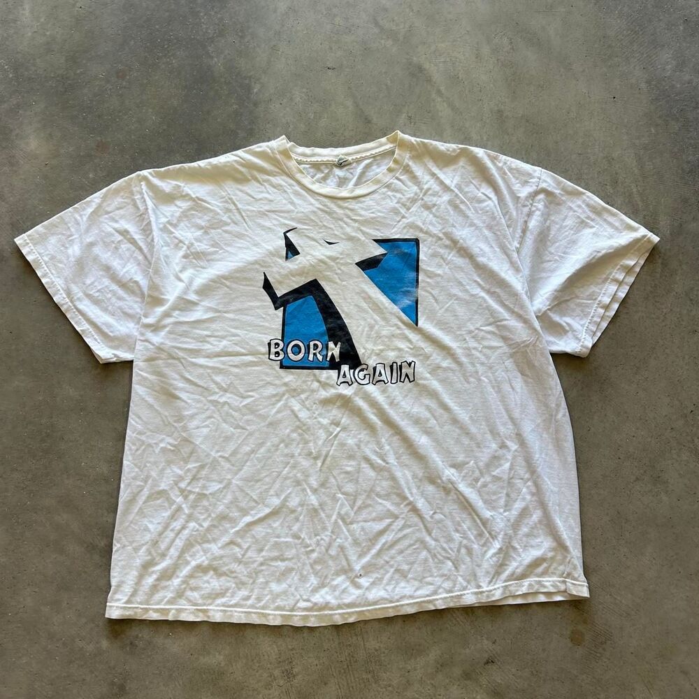 Unbranded Men's White and Grey T-shirt